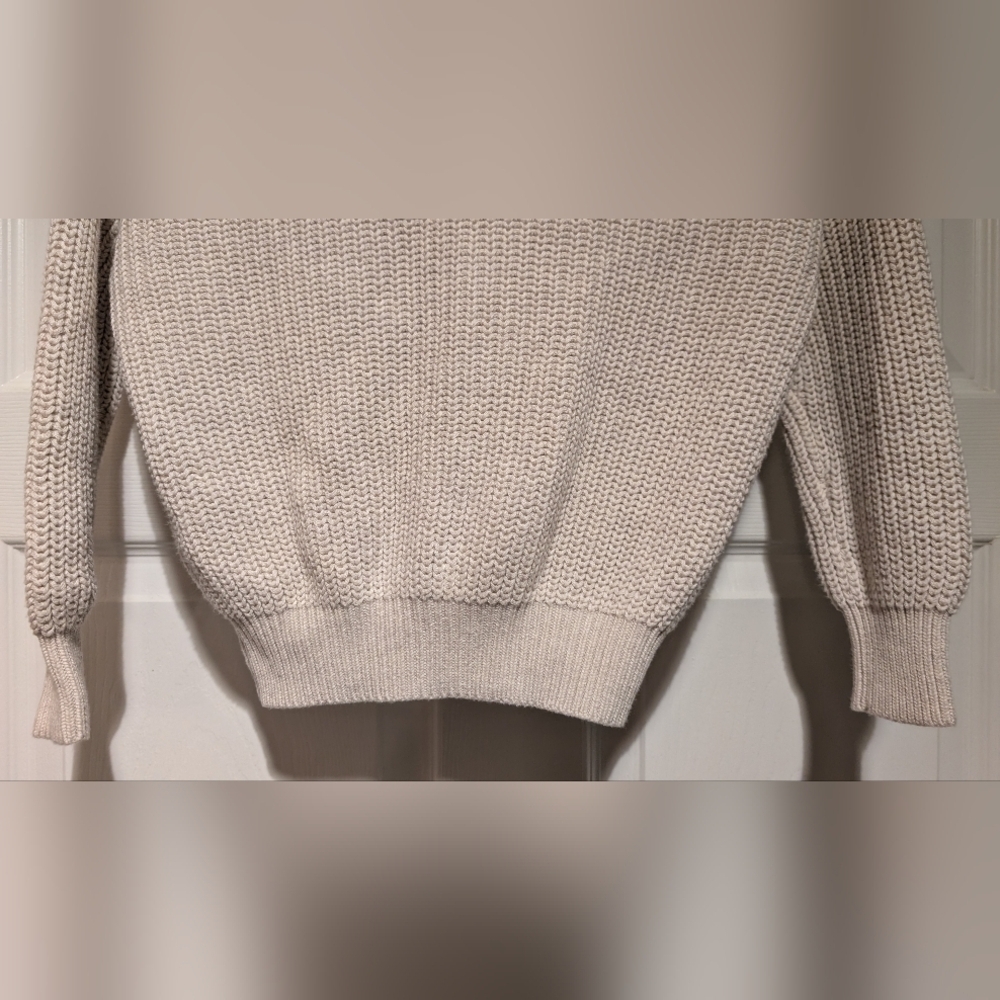 Gap NWT $55 Kids Shaker Stitch Beige Cardigan 100% Cotton Size Small 6-7 NEW! - Picture 7 of 13